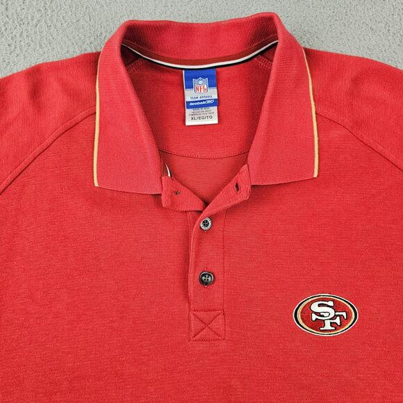 San Francisco 49ers Reebok Polo Shirt‎ Mens XL Red Gold NFL Short Sleeve - Picture 3 of 8